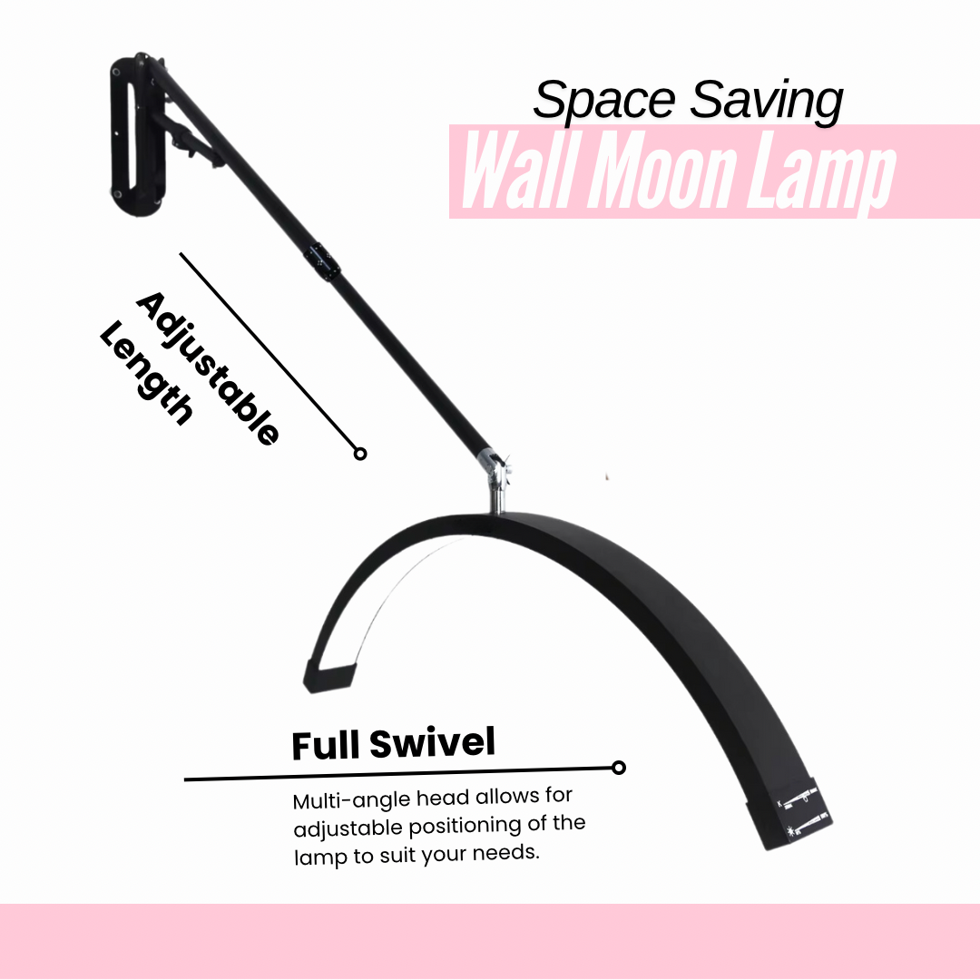 Väggmonterad halvmåneformad skönhetslampa