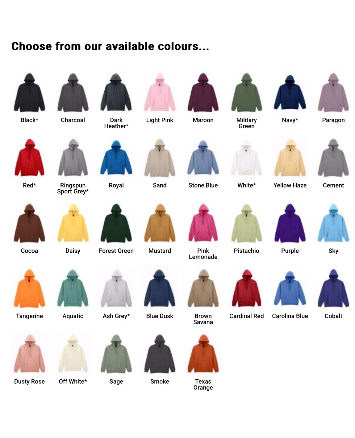 Anpassade hoodies (fram och bak)
