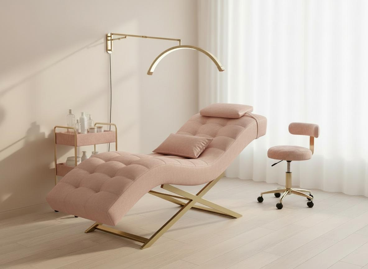 Väggmonterad halvmåneformad skönhetslampa