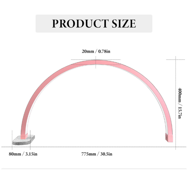 Half Moon Diamond skrivbordslampa 30 tum – fristående LED-nagellampa